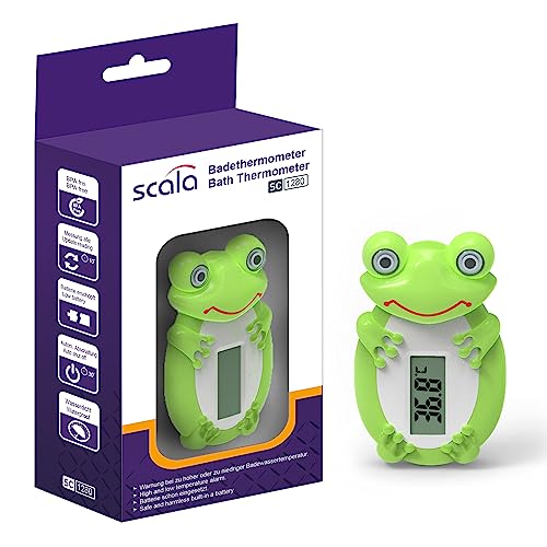 scala SC 1280 Digitales Badethermometer Frosch misst schnell und sicher die Badewassertemperatur für Babies und Kleinkinder. von scala