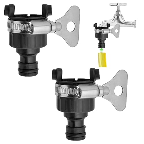 2 STK Wasserhahn Adapter, Gartenschlauchanschluss Adapter, Ohne Gewinde Wasserhahn Schlauchrohranschluss, Chlauchanschluss Wasserhahn Verwendet für Küche, Gartenarbeit, Autowaschen, Reinigen von scalingscal