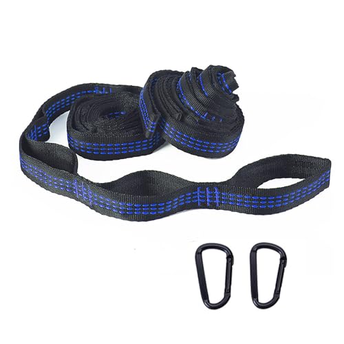 2 Stück,Hängematte Befestigung 2 m x 2,5 cm,Seil Für Hängematte Mit 6 Schlaufen,Hängemattengurte,Hängematte Befestigungs Set,Mit 2 Hakenkarabinern,Für Hängematte Hängesessel Schaukel Camping Outdoor von scalingscal