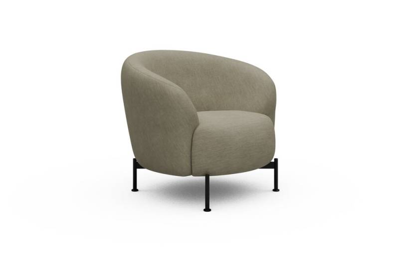 ScandinavianUpholstery Sessel Gran PK2 571 Dusty Sand Vivus Metall, schwarz - x-förmige Auflagefläche von scandinavianupholstery