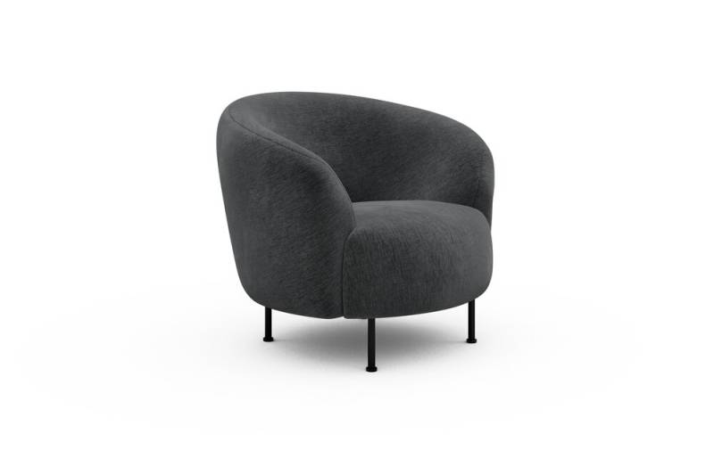 ScandinavianUpholstery Sessel Gran PK4 811 Deep Warm Grey Smooth Metall, schwarz - runde Auflagefläche von scandinavianupholstery