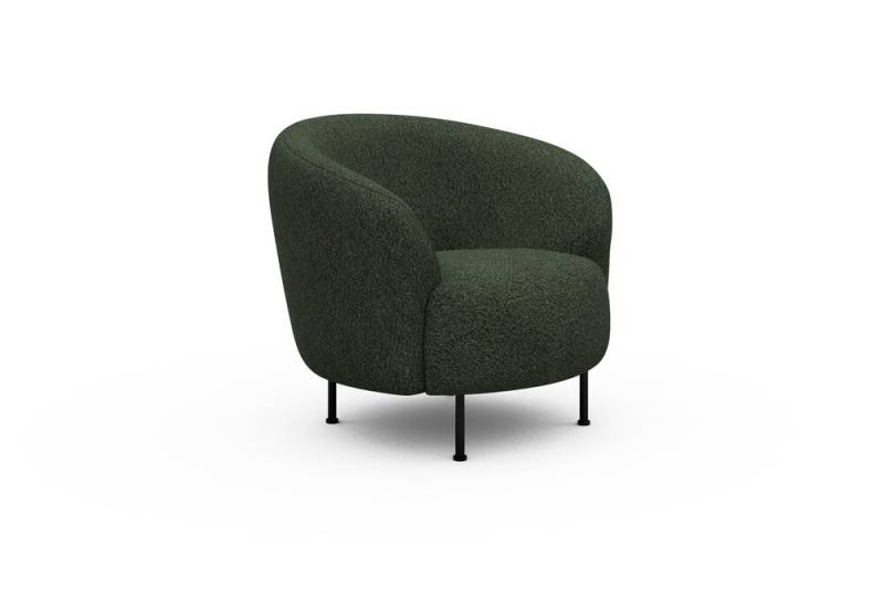 ScandinavianUpholstery Sessel Gran PK6 869 Deep Green Vanora Metall, schwarz - runde Auflagefläche von scandinavianupholstery