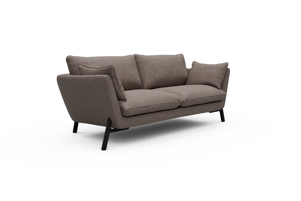 ScandinavianUpholstery Sofa Hasle K260 PK2 340 Stone Sama Oak, Black 3-Sitzer von scandinavianupholstery