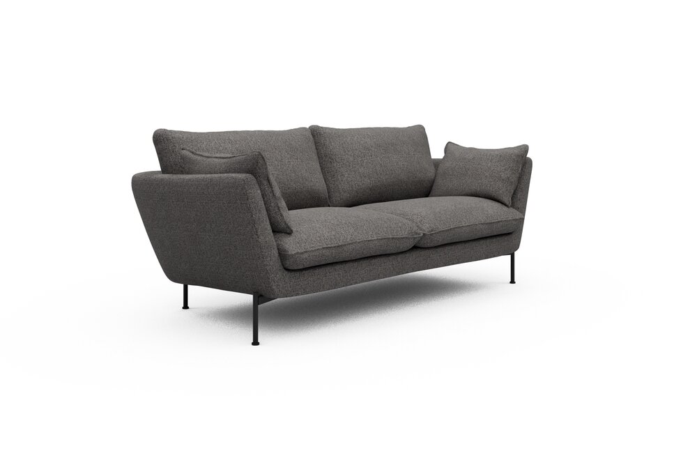 ScandinavianUpholstery Sofa Hasle K260 PK6 772 Salt & Pepper Carreno Metall, Schwarz 2-Sitzer von scandinavianupholstery