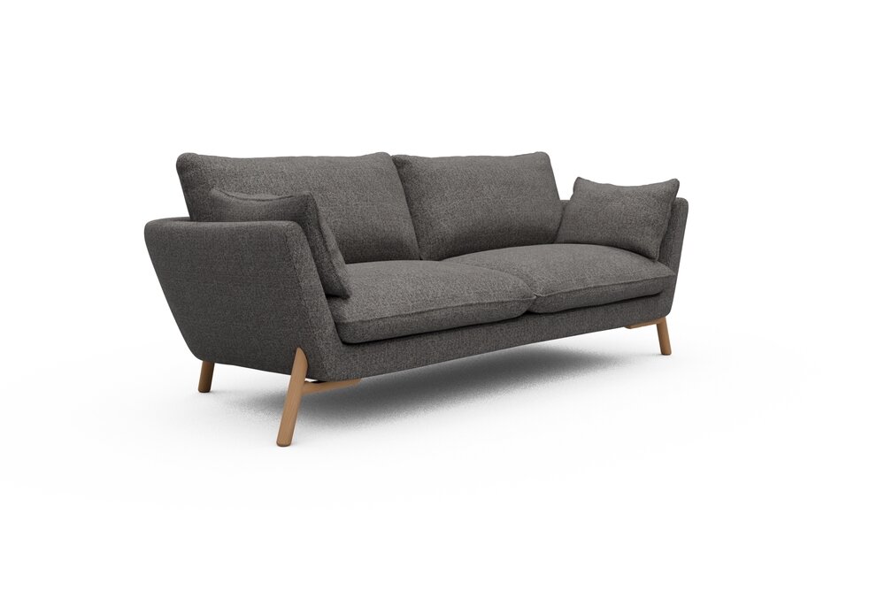 ScandinavianUpholstery Sofa Hasle K260 PK6 772 Salt & Pepper Carreno Oak, Lacquered 3-Sitzer von scandinavianupholstery