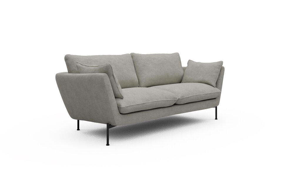 ScandinavianUpholstery Sofa Hasle K260 PK6 773 Moon Stone White Carreno Metall, Schwarz 2-Sitzer von scandinavianupholstery