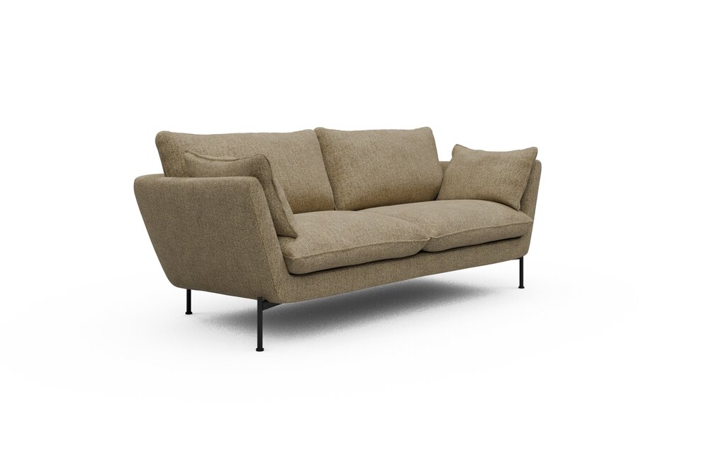 ScandinavianUpholstery Sofa Hasle K260 PK6 774 Sicilian Yellow Carreno Metall, Schwarz 2-Sitzer von scandinavianupholstery