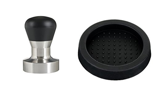 scarlet espresso | Tamper »Passion« für Barista; mit ergonomischem PVC- oder Edelholzgriff nach Wahl und Präzisions-Edelstahlbasis (Set 41 mm & Tamperablage) von scarlet bijoux