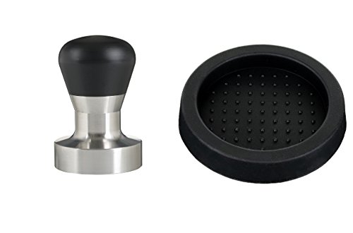 scarlet espresso | Tamper »Passion« für Barista; mit ergonomischem PVC- oder Edelholzgriff nach Wahl und Präzisions-Edelstahlbasis (Set 47 mm & Tamperablage) von scarlet bijoux