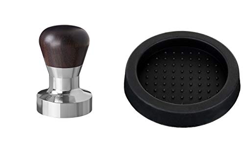 scarlet espresso | Tamper »Passion« für Barista; mit ergonomischem PVC- oder Edelholzgriff nach Wahl und Präzisions-Edelstahlbasis (Set 49 mm & Tamperablage) von scarlet bijoux