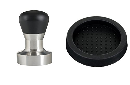 scarlet espresso | Tamper »Passion« für Barista; mit ergonomischem PVC- oder Edelholzgriff nach Wahl und Präzisions-Edelstahlbasis (Set 53 mm & Tamperablage) von scarlet bijoux