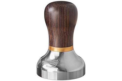 scarlet espresso | Tamper »Vittoria« für Barista; mit ergonomischem Griff aus Edelholz und präzisionsgefertigter, hochglanzpolierter Edelstahlbasis (58 mm, Ebenholz - Schwarz) von scarlet bijoux