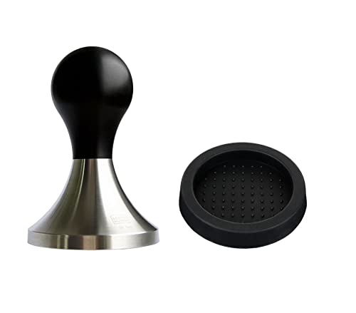 scarlet espresso | Tamper »Fino Affilato« inox sharp edge CNC präzisisiongefertigt, Edelstahl, Profitamper präzisisiongefertigt (Schwarz, Set (58.5 mm + Tamperablage)) von scarlet espresso