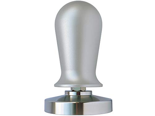 scarlet espresso | Tamper »Perfetto« für Barista; auf 35 lbs Anpressdruck kalibiriert; mit Alu- oder Edelholzgriff und Präzisions-Edelstahlbasis (Silber, 58,5 mm) von scarlet espresso