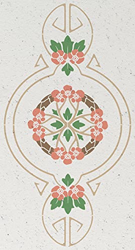 Wandschablone Jugendstil-schmal, 3-schlägig (50 x 160 cm) von Schablono