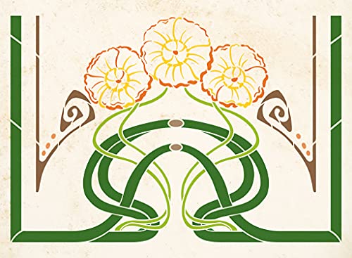 Wandschablone Jugendstille (44 x 60 cm) von Schablono