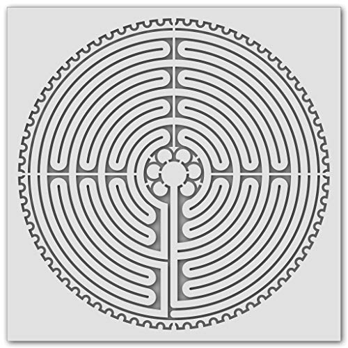 Wandschablone Labyrinth 1 (44 x 44 cm) von Schablono