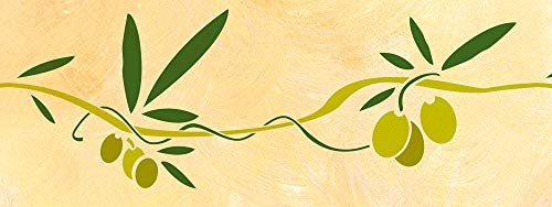 Wandschablone Olivenzweig (40 x 15 cm) von Schablono