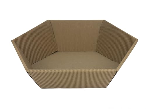 5 x Präsentkorb 6-eck klein Natur - Maße 29x27 cm - Geschenkkorb - Präsentkörbe - Geschenkverpackung - von schenken-24