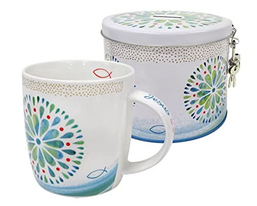 Geschenke für Kommunion (Auswahl) / Gebetswürfel/Buch/Kreuz /, Anzahl:1er Einzel, Auswahl:Tasse in Spardose von schenken-24