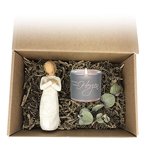 Geschenkset/Trauer/Beileid/Long Life Rose/Windlicht, Auswahl:Box 12 von schenken-24