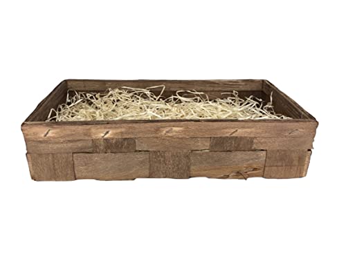 Oster-Nester/Formen&Farben wählbar/einzeln oder als Set/Ostern, Osternester&Füllungen:Holzkorb in natur mit naturfarbenen Gras, Anzahl:2er Set von schenken-24