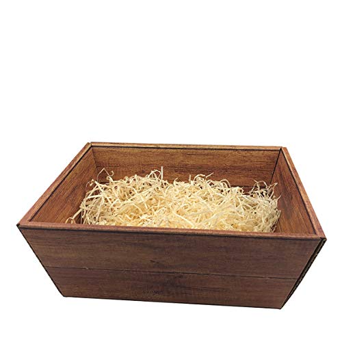 Oster-Nester/verschiedene Formen und Farben wählbar, Osternestform:Geschenkbox -Holzoptik-, Ostergras Farbe:Gras natur von schenken-24