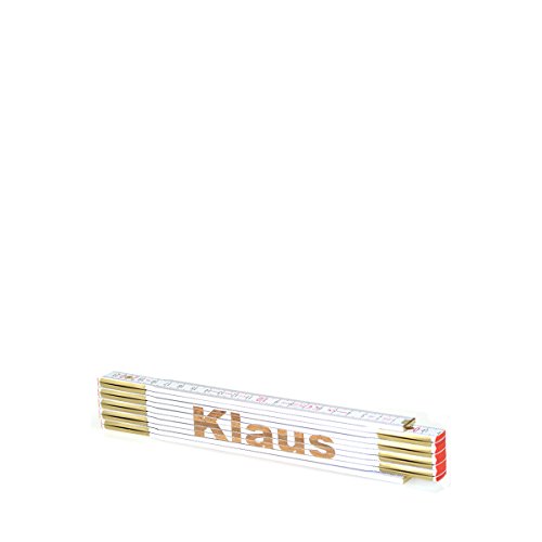 Zollstock mit Namens-Gravur zum auswählen/Name Lasergravur Geschenk Mann Vatertag Geburtstag, Zollstöcke Namen:Klaus von schenken-24