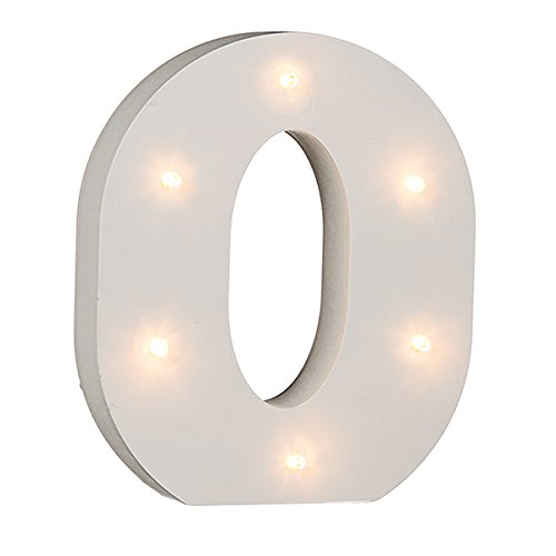 Beleuchtete Buchstaben (A - Z) mit LED-Birnchen, weiß, ca. 16 cm Höhe, Buchstaben:O von schenken-24