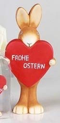 schenken-24 Figur Hase mit rotem Herz Frohe Ostern - Osterhase von schenken-24