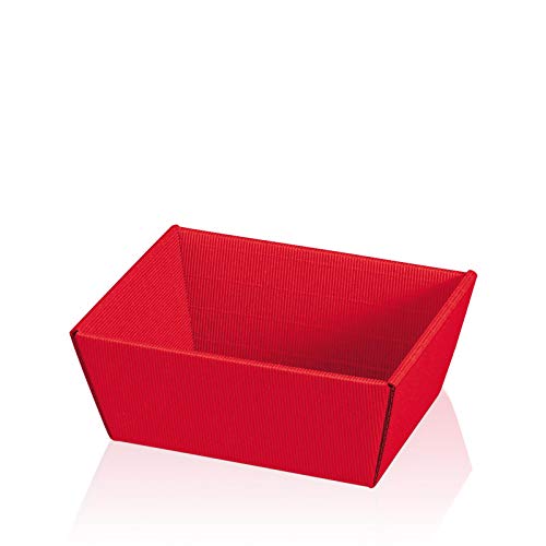 schenken-24 Präsenkörbe/Formen&Farben wählbar/einzeln oder als Set, Anzahl:5 x 1 (=5 Stück), Auswahl:Präsentkorb - Rot von schenken-24