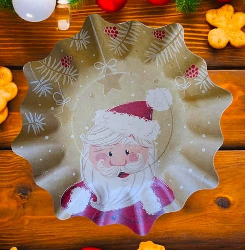 schenken-24 Weihnachten/Teller / 4er Set/Adventsteller/Nikolaus/Pappe/Plätzchen, Anzahl:1 x 4 (=4 Stück), Weihnachtsteller:Stern - Motiv 2-3.5 cm hoch von schenken-24