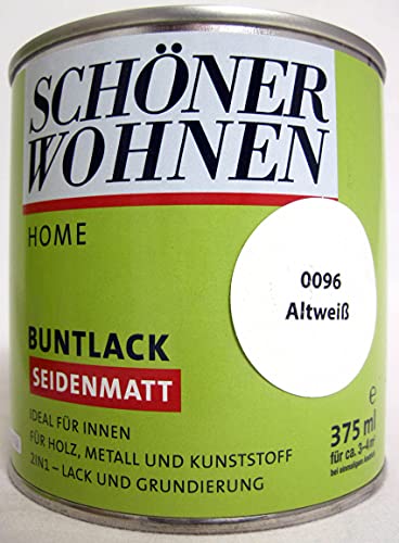 Home Buntlack - Acryllack, seidenmatt, Fb.-Nr.: 0096 Altweiß, 375 ml von schenken und wohnen