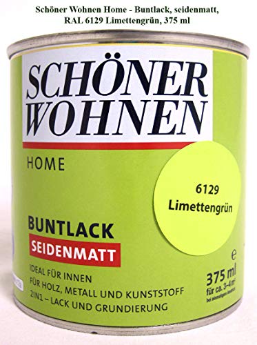 Home Buntlack - Acryllack, seidenmatt, RAL 6129 Limettengrün, 375 ml von schenken und wohnen