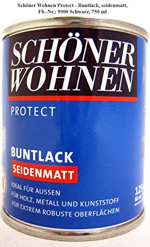 Protect Buntlack 125 ml, Fb.-Nr.: 9900 schwarz seidenmatt, Alkydharzlack SW Protect Buntlack 125 ml, Fb.-Nr.: 9900 schwarz seidenmatt, Alkydharzlack SW von schenken und wohnen