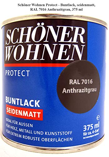 Protect Buntlack 375 ml, RAL 7016 Anthrazitgrau seidenmatt, Alkydharzlack SW von schenken und wohnen