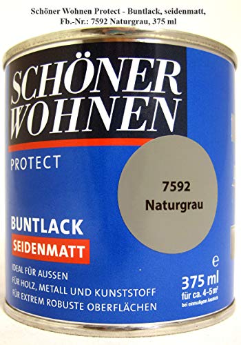 Protect Buntlack 375 ml, 7592 Naturgrau seidenmatt, Alkydharzlack SW von schenken und wohnen
