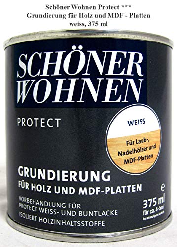 Protect - Grundierung für MDF-Platten und Holz weiß 375 ml von schenken und wohnen