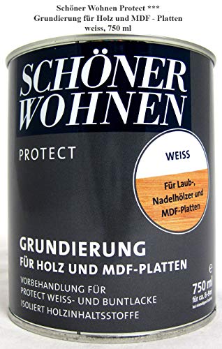 Protect - Grundierung für MDF-Platten und Holz weiß 750 ml von schenken und wohnen