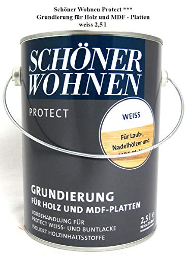 Protect - Grundierung für MDF-Platten und Holz weiß 2,5 l von schenken und wohnen