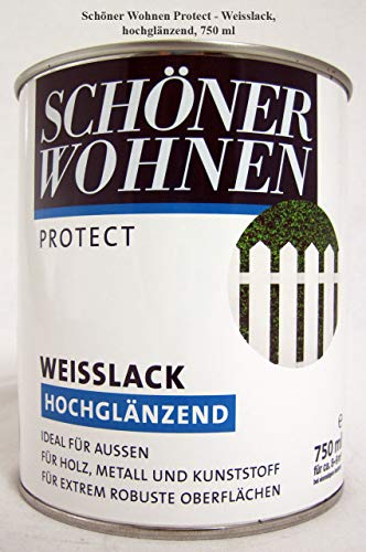schenken und wohnen Protect Weisslack - Alkydharzlack, hochglänzend, weiß 750 ml von schenken und wohnen