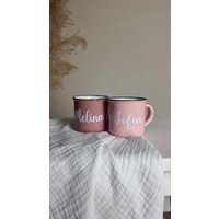 Tasse Mit Namen Personalisiert | Emaille-Optik Geschenkidee Frauen Espressotasse Kaffeetasse Einschulung Hochzeit Geschenk von schenkpersoenlich