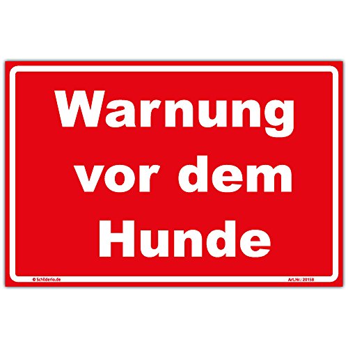 Schild "Warnung vor dem Hunde" Hinweisschild 210x140 mm rot, stabile Aluminiumverbundplatte 3mm stark Schild "Warnung vor dem Hunde" Hinweisschild 210x140 mm rot, stabile Aluminiumverbundplatte 3mm stark von Schilderio