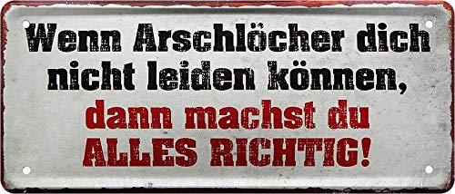 Blechschild Lustiger Spruch “Wenn Arschlöcher Dich Nicht Leiden können.“ Deko Schild Metallschild Hauseingang Geschenkidee Tür Humor Witziges Geschenk zum Geburtstag oder Weihnachten 28x12 cm Blechschild Lustiger Spruch “Wenn Arschlöcher Dich Nicht Leiden können.“ Deko Schild Metallschild Hauseingang Geschenkidee Tür Humor Witziges Geschenk zum Geburtstag oder Weihnachten 28x12 cm von schilderkreis24