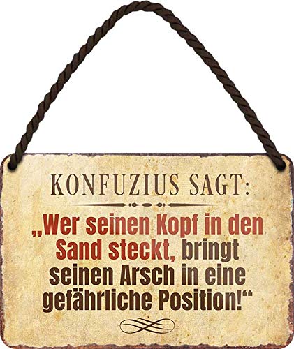 Blechschild lustiger Spruch: “KONFUZIUS SAGT ..” Deko Schild Hängeschild Humor Hauseingang Tür Witziges Geschenk zum Geburtstag oder Weihnachten 18x12 cm Blechschild lustiger Spruch: “KONFUZIUS SAGT ..” Deko Schild Hängeschild Humor Hauseingang Tür Witziges Geschenk zum Geburtstag oder Weihnachten 18x12 cm von schilderkreis24
