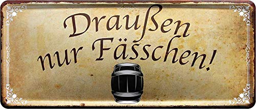 Blechschilder Bier lustiger Spruch: “DRAUßEN NUR FÄSSCHEN!“ Deko Metallschild für Bar Theke oder Pub Geschenkidee für Deine Trink & Sauf Freunde 28x12 cm Blechschilder Bier lustiger Spruch: “DRAUßEN NUR FÄSSCHEN!“ Deko Metallschild für Bar Theke oder Pub Geschenkidee für Deine Trink & Sauf Freunde 28x12 cm von schilderkreis24