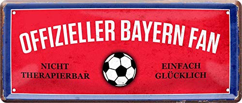 schilderkreis24 - Blechschilder Hier wohnt EIN Bayern Fan Deko Metallschild Schild Artikel Geschenkidee Männer 28x12 cm von schilderkreis24