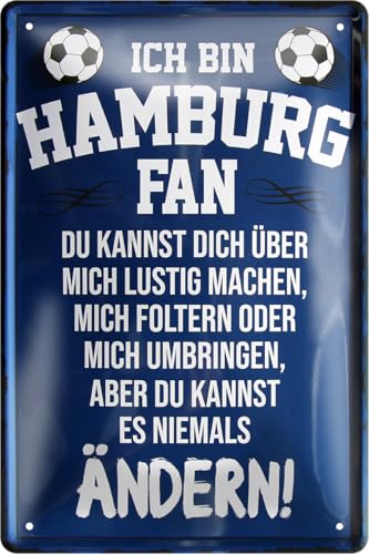 schilderkreis24 - Blechschilder ICH Bin Hamburg Fan Metallschild für Fußball Begeisterte Dekoschild Geschenkidee 20x30 cm schilderkreis24 - Blechschilder ICH Bin Hamburg Fan Metallschild für Fußball Begeisterte Dekoschild Geschenkidee 20x30 cm von schilderkreis24