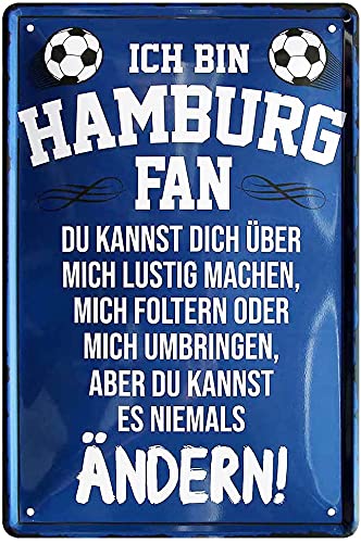 Blechschilder ICH Bin Hamburg Fan Metallschild für Fußball Begeisterte Dekoschild Geschenkidee 20x30 cm von schilderkreis24