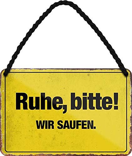 Blechschilder Lustiger Alkohol Bier Trink Spruch: “Ruhe, Bitte! WIR Saufen.” Deko Hängeschild Türschild Hauseingang Metallschild Schild Witziges Geschenk zum Geburtstag oder Weihnachten 18x12 cm Blechschilder Lustiger Alkohol Bier Trink Spruch: “Ruhe, Bitte! WIR Saufen.” Deko Hängeschild Türschild Hauseingang Metallschild Schild Witziges Geschenk zum Geburtstag oder Weihnachten 18x12 cm von schilderkreis24